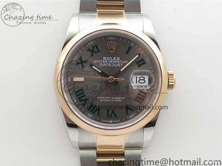 RG BP Best Dial Maker Edition 1:1 Gray Oyster on DateJust SS Roman Bracelet 126201 36 0224